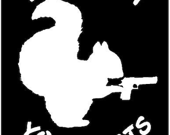 Vinyl Decal Protect Your Nuts Squirrel hunt truck country bumper sticker car truck laptop