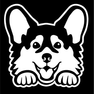 Corgi Peeking Vinyl Decal dog puppy ruck country bumper sticker car truck laptop