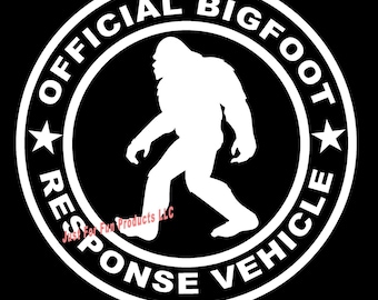Vinyl Decal Bigfoot Response Vehicle big foot Sasquatch truck van bumper sticker car truck laptop