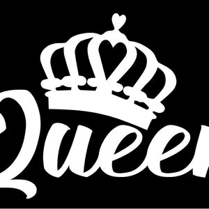 Queen with Crown Vinyl Decal fun truck country bumper sticker car truck laptop