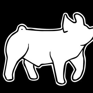 Pig Show Outline Farm Vinyl Decal fun truck country bumper sticker car truck laptop