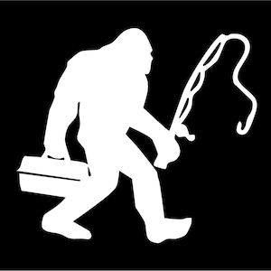 Bigfoot Fishing Vinyl Decal truck bumper sticker car truck laptop fun