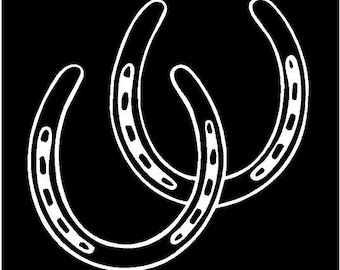 Vinyl Decal Horseshoe double luck horse shoe truck country bumper sticker car truck laptop
