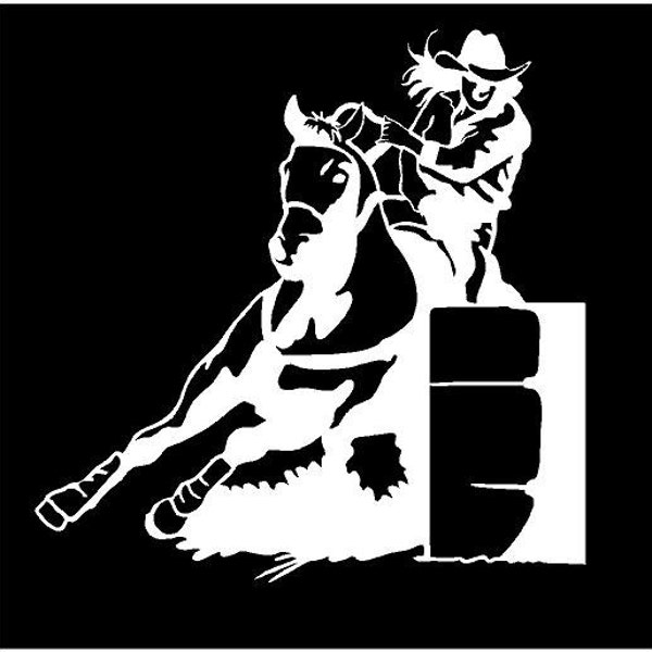 Vinyl Decal Barrel Racer girl rodeo horse truck country bumper sticker car truck laptop