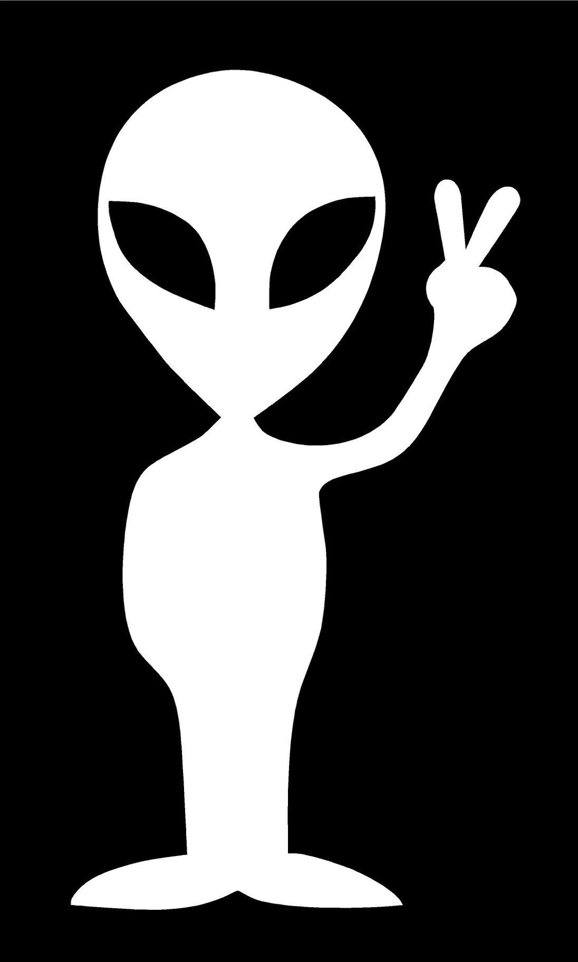 Vinyl Decal Alien Peace Sign Space Fun Truck Country Bumper - Etsy UK