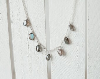 Labradorite Pebble Chain Necklace