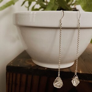 Single Herkimer Diamond Chain Earrings image 9