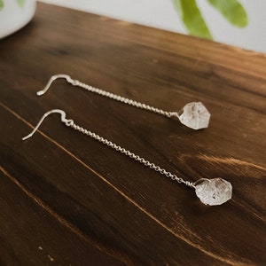 Single Herkimer Diamond Chain Earrings image 7