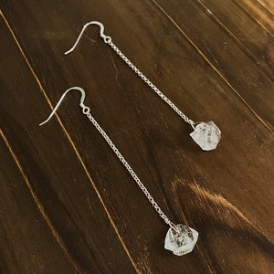 Single Herkimer Diamond Chain Earrings image 6