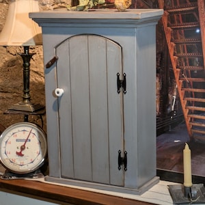 Arched Door Cabinet, Wall Hanging Cabinet, Medicine Chest, Spice Cabinet. Size: 15" w x 23 3/4" t x 6 1/2" d. I.D. 4"