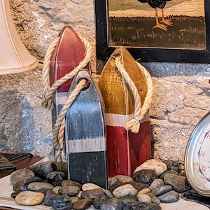 Vintage style decorative nautical decore, hand painted, buoys, nautical