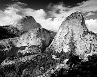 Yosemite - Nevada Fall Trail Photo, Wall Art, Home Decor, Black and White, Fine Art, Landscape, Nature