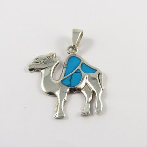 Sterling Silver Turquoise Camel Pendant