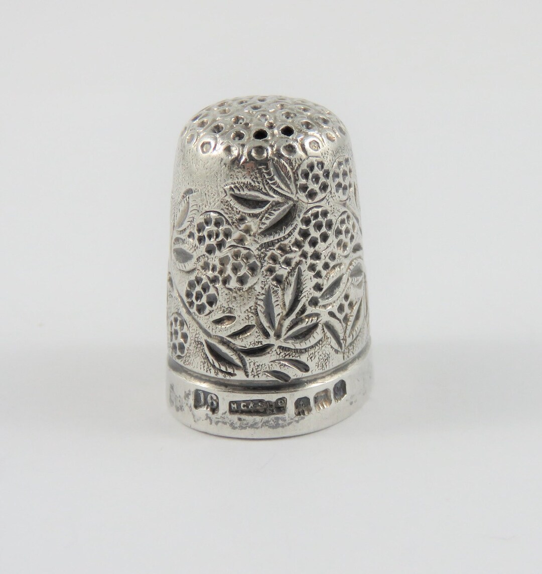 Sterling Silver Thimble With English Hallmarks Size 16 Etsy