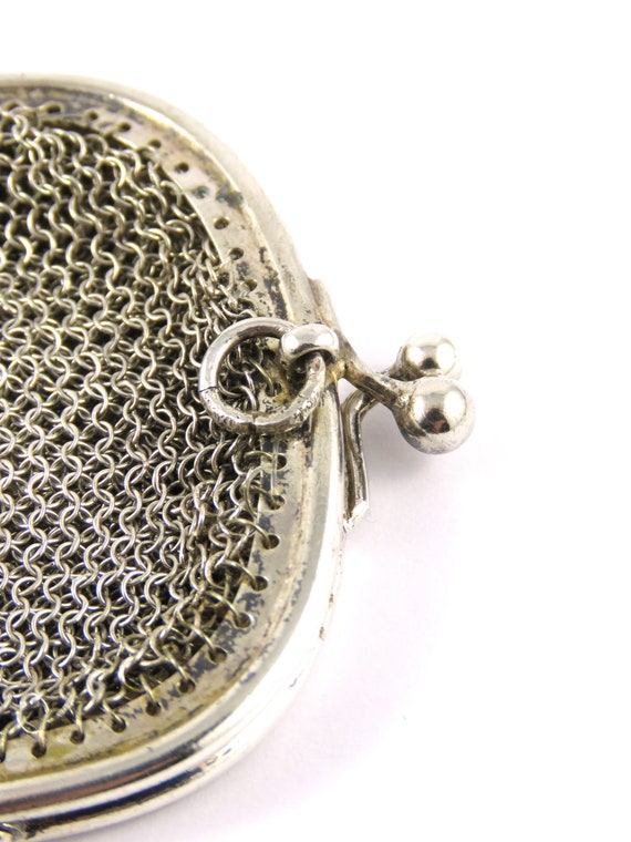 Sterling Silver Two Section Chain Mesh Purse - image 2