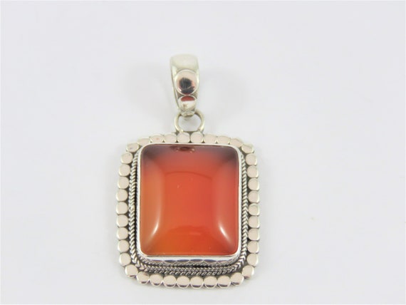 Sterling Silver Rectangular Honey Colored Bezel S… - image 3