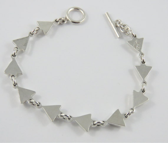 Sterling Silver 7 Inch Long Triangular Shape Link… - image 3
