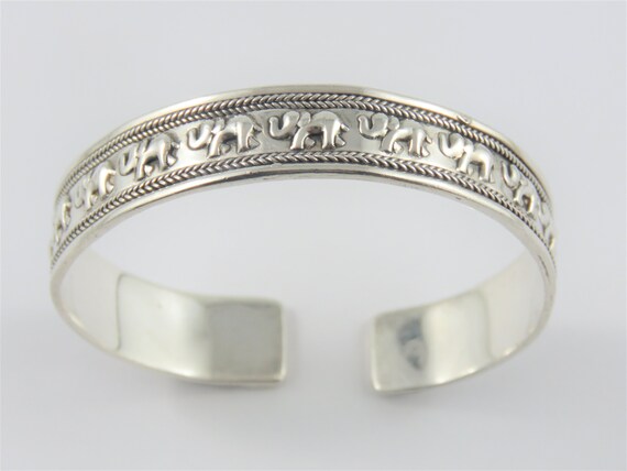 Sterling silver elephant cuff bracelet store