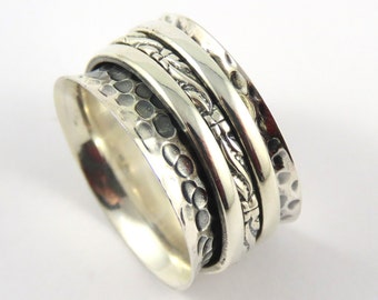 Sterling Silver 1/2" Wide Ring - SIZE 9 1/4