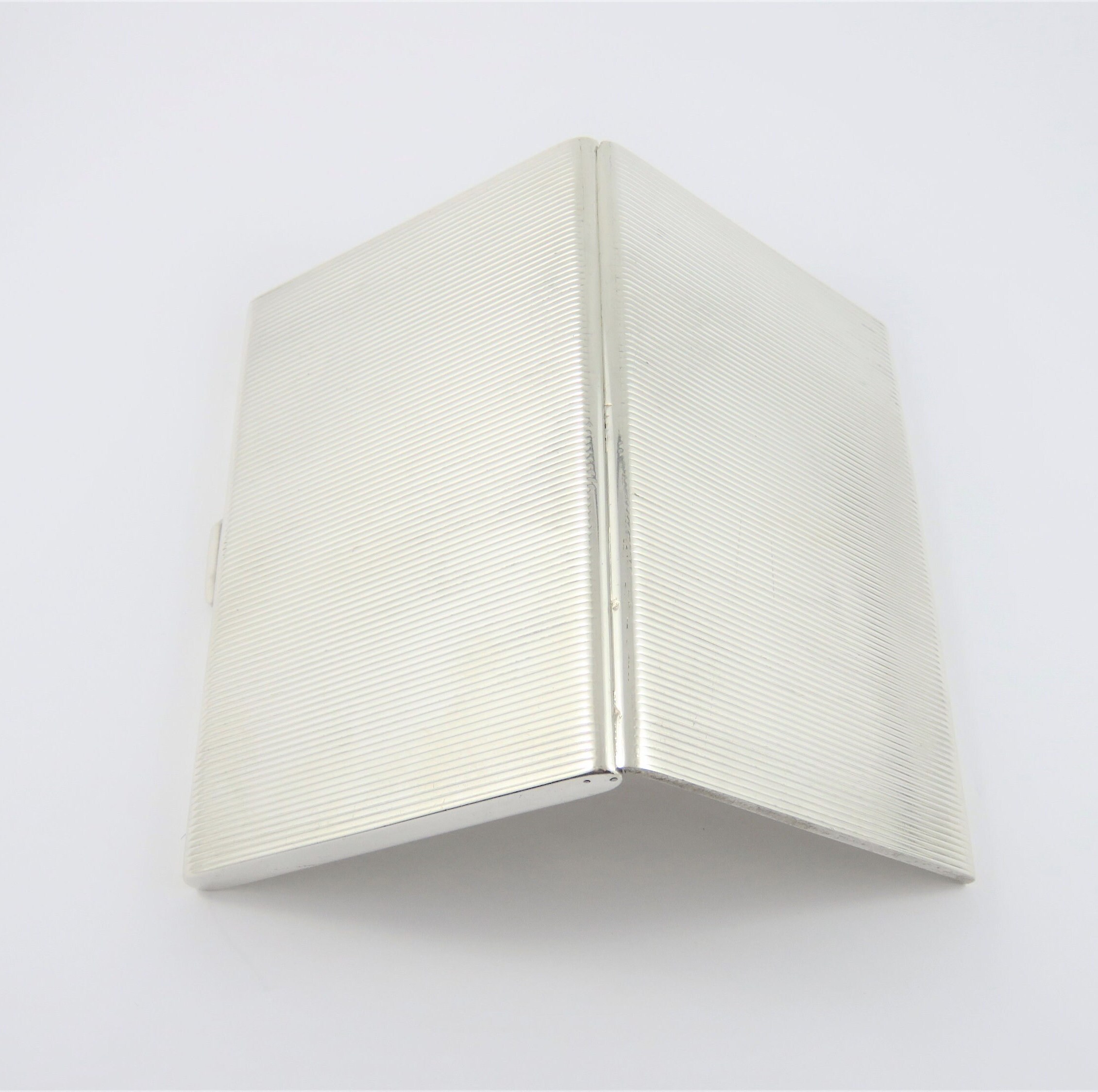 800 Silver Cigarette Case With Thin Stripe Design - Etsy