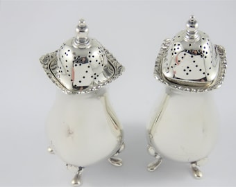 Sterling Silver Salt And Pepper Shaker Set With English Hallmarks