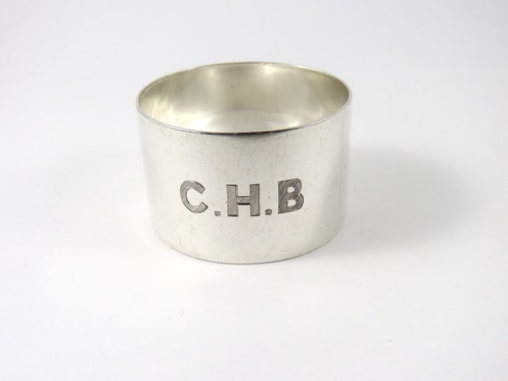 Sterling 1 Inch Wide Napkin Ring With English Hal… - image 1