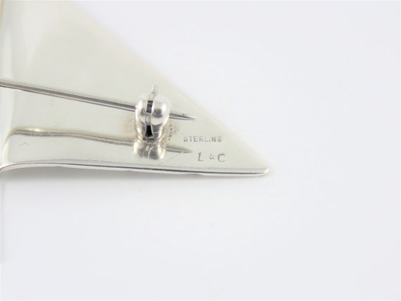Sterling Silver  Triangular Shaped Brooch - image 3