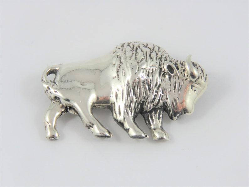 Sterling Silver Bison Brooch