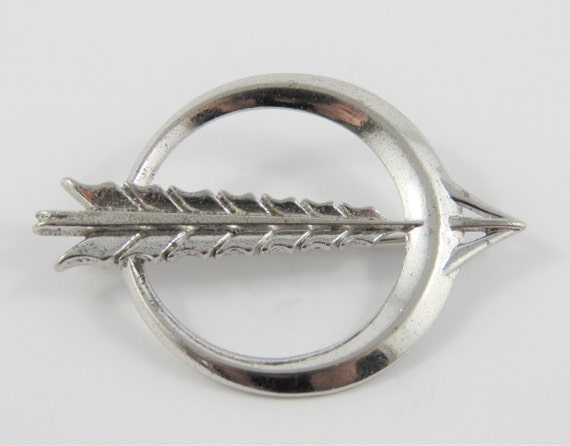 Sterling Silver Circled Arrow Brooch