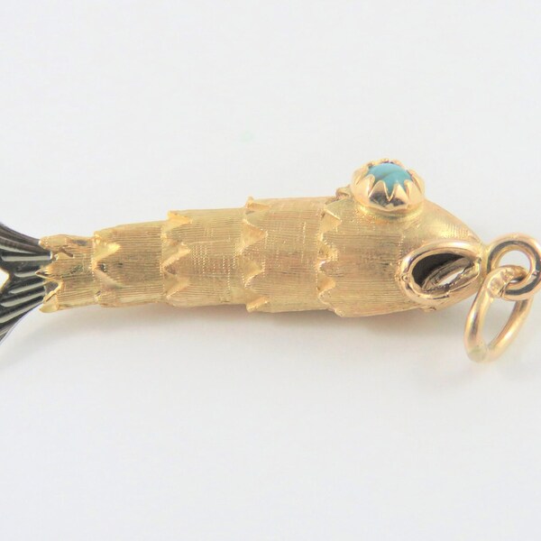 18Kt Yellow and White Gold Fish Charm