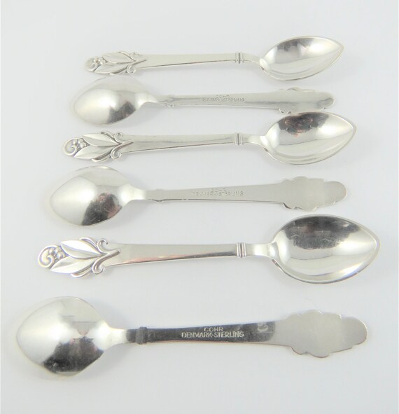 Six Carl Cohr Sterling Silver Demi Tasse Spoons - image 4