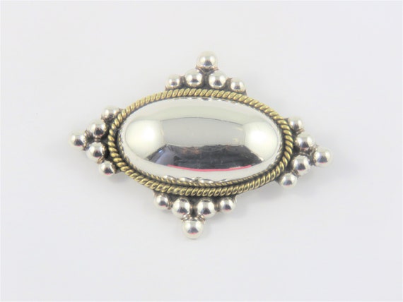 Sterling Silver Two Tone  Brooch/ Pendant - image 1