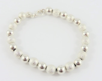 Sterling Silver 8 Inch Long  Ball Bracelet