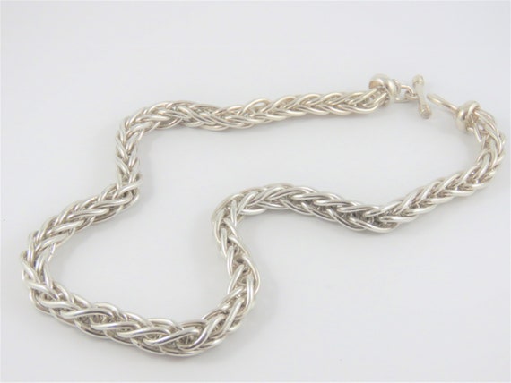 Sterling Silver 20" Heavy Chain With A Toggle Sty… - image 1