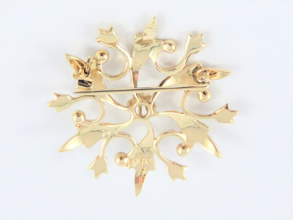 14KT Yellow Gold  Seed Pearl Brooch - image 4