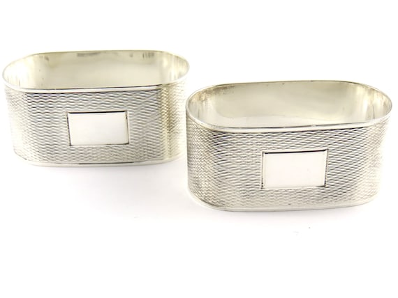 Two Sterling Silver Napkin Rings With English Hal… - image 1