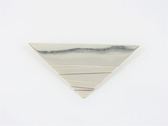 Sterling Silver  Triangular Shaped Brooch - image 1