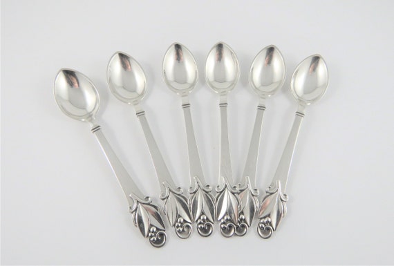 Six Carl Cohr Sterling Silver Demi Tasse Spoons - image 1