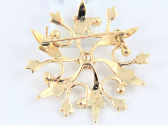 14KT Yellow Gold  Seed Pearl Brooch - image 2
