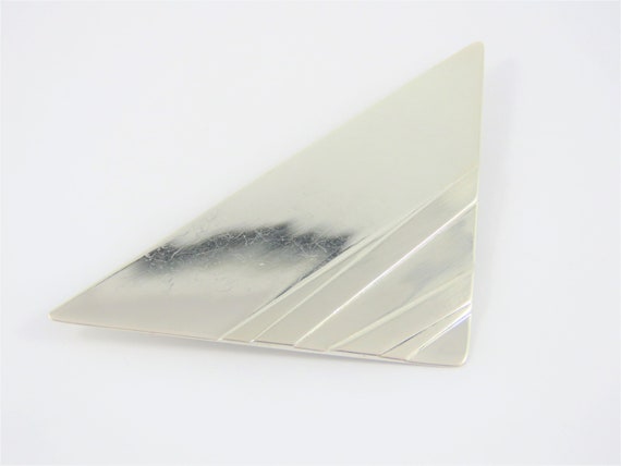 Sterling Silver  Triangular Shaped Brooch - image 3