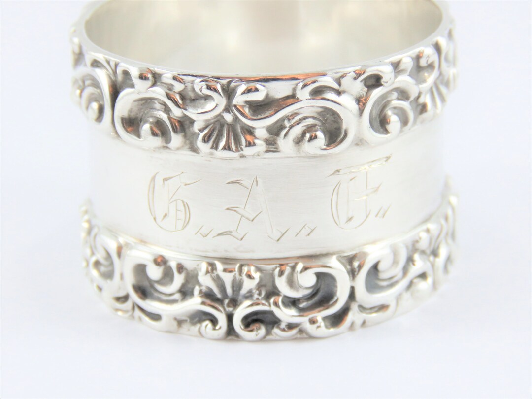 Sterling Monogrammed Napkin Ring With English Hallmarks Etsy