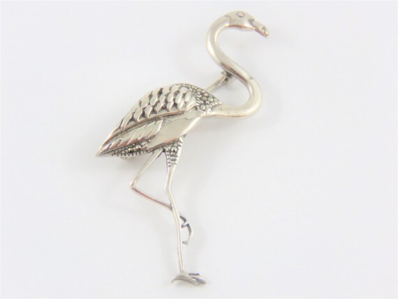Sterling Silver Flamingo Bird Pin