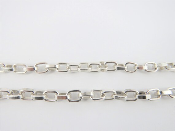 Sterling Silver 24" Rectangular Link Chain - image 3