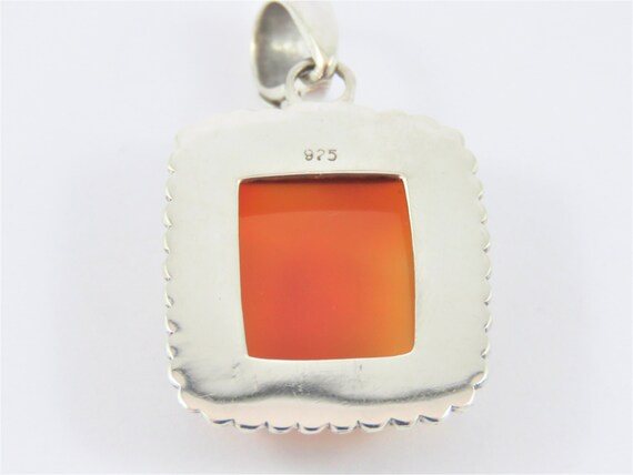 Sterling Silver Rectangular Honey Colored Bezel S… - image 2