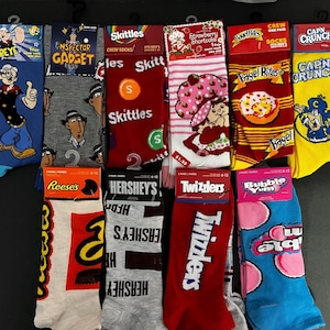 Odd Sox Crazy Socks Funny Novelty Crew Socks Food Snack  Stocking Stuffers  Gag Party | Men & Women Adult Size 6-12 | Fast Shipping