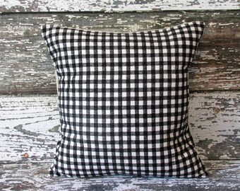 black and white gingham pillows