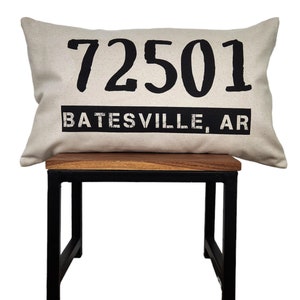 FARMHOUSE Pillow Cover 12X20~Personalized Pillow Cover with ZIP CODE, City & State~Custom Wedding Gift~Personalized Throw Pillow