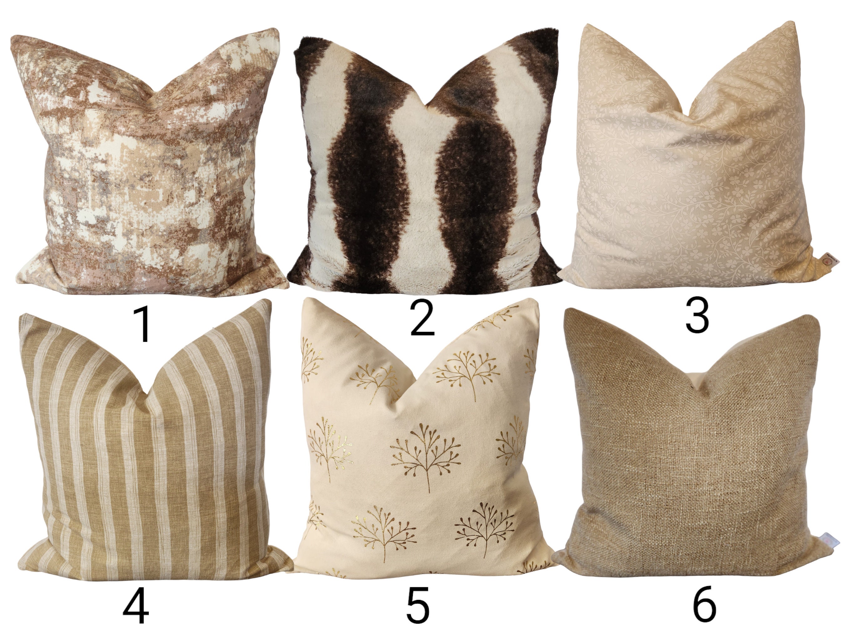 5F Balcony Decorative Boho Throw Pillow Covers 18 × 18 Set of 3 - Neutral Linen Cotton Throw Pillows with Handmade Fringes & Tassels, Cream Beige