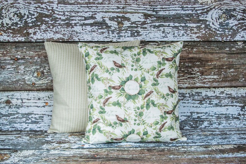 FARMHOUSE Pillow Covers 18X18Set of 2BIRD Print/Neutral Etsy