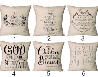 Faith Pillows~Lords Prayer Pillow Covers~ScriptureThrow Pillows~ Pillow~Bible Verse Decor~Scripture Pillow~Jeremiah 29 Pillow